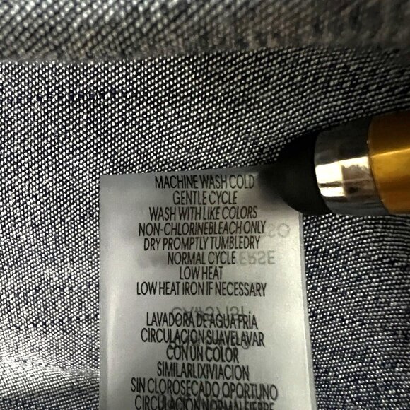 TOMMY HILFIGER Chambray Shirt Dress Tiered Dark Denim Navy Blue Popover Size 8 - Picture 14 of 14